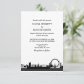 Londen Skyline CityScape bruiloft uitnodiging (Staand voorkant)