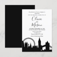 Londen Skyline CityScape bruiloft uitnodiging