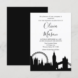 Londen Skyline CityScape bruiloft uitnodiging