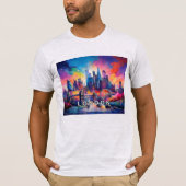 Londen Skyline Graffiti Art T-shirt (Voorkant)