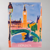Londen Skyline met iconische architectuur in Fauvi Poster (Voorkant)