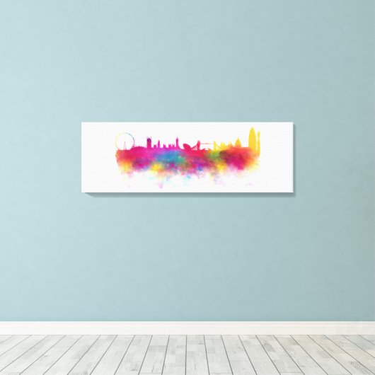 Londen Skyline Moderne aquarel Canvas Print (Insitu (Houten vloer))