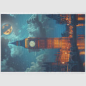 Londen Skyline nacht maan decoupage Tissuepapier (Voorkant)