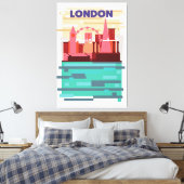 Londen skyline reisposter. canvas afdruk (Insitu (Slaapkamer))