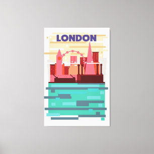 Londen skyline reisposter. canvas afdruk