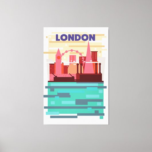 Londen skyline reisposter. canvas afdruk (Voorkant)