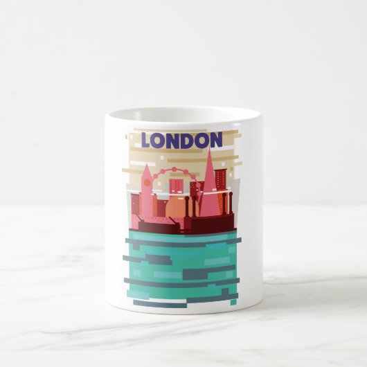 Londen skyline reisposter. koffiemok (Center)