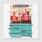 Londen skyline reisposter. magnetische uitnodiging (Voorkant)