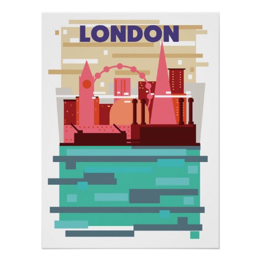 Londen skyline reisposter. perfect poster (Voorkant)