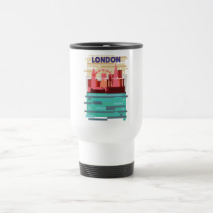 Londen skyline reisposter. reisbeker
