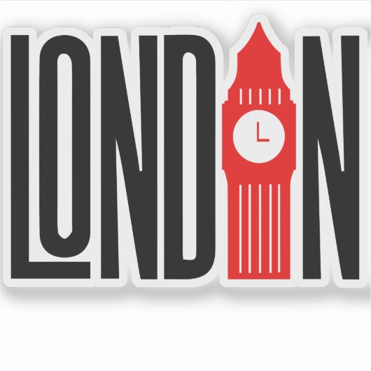 Londen Skyline Retro City Pride Design Sticker (Voorkant)