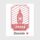 Londen Skyline Retro City Pride Sticker (Vel)