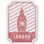 Londen Skyline Retro City Pride Sticker (Voorkant)