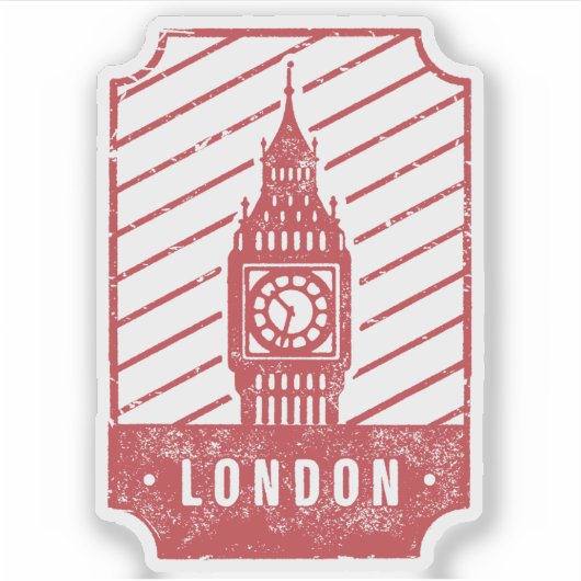 Londen Skyline Retro City Pride Sticker (Voorkant)