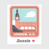 Londen Skyline Retro City Pride Sticker (Vel)