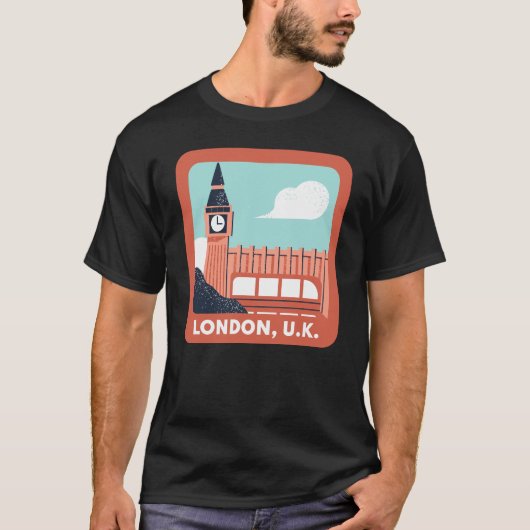 Londen Skyline Retro City Pride T-shirt (Voorkant)