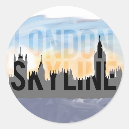 LONDEN skyline Ronde Sticker (Voorkant)