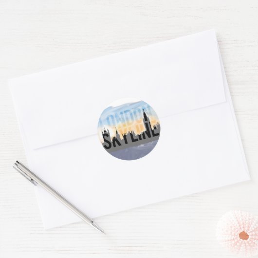 LONDEN skyline Ronde Sticker (Envelop)