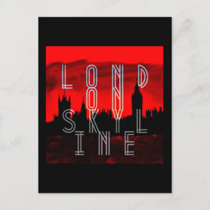 Londen skyline rood zwart briefkaart