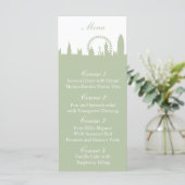 Londen Skyline Sage gepersonaliseerde menukaarten Menu (Staand voorkant)