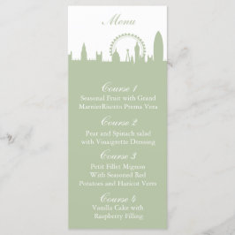 Londen Skyline Sage gepersonaliseerde menukaarten Menu