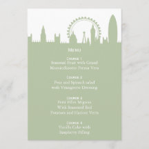 Londen Skyline Sage Menu Kaarten