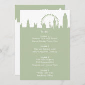 Londen Skyline Sage Menu Kaarten (Voorkant / Achterkant)
