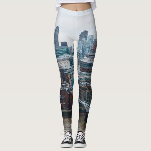 Londen Skyline: St. Paul's Aerial Uitzicht Leggings (Voorkant)