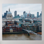 Londen Skyline: St. Paul's Aerial Uitzicht Poster (Voorkant)