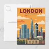 Londen Skyline Travel Briefkaart (Voorkant / Achterkant)