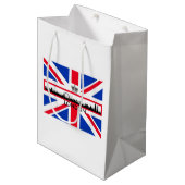 Londen Skyline Union Jack Flag Medium Gift Bag Medium Cadeauzakje (Voorkant Gekanteld)