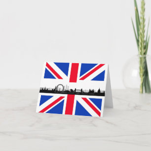 Londen Skyline Union Jack Flag Note Kaart