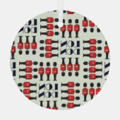 Londen, soldaten, naadloos patroon glas ornament (Achterkant)