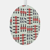 Londen, soldaten, naadloos patroon glas ornament (Voorkant Rechts)