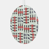 Londen, soldaten, naadloos patroon glas ornament (Voorkant links)