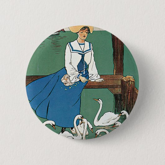 Londen & Southwestern ~ Weymouth Ronde Button 5,7 Cm (Voorkant)