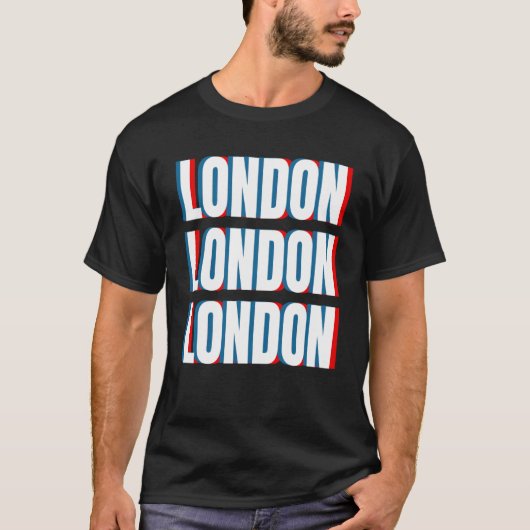 Londen Souvenir City Britse Mannen Vrouwen T-shirt (Voorkant)