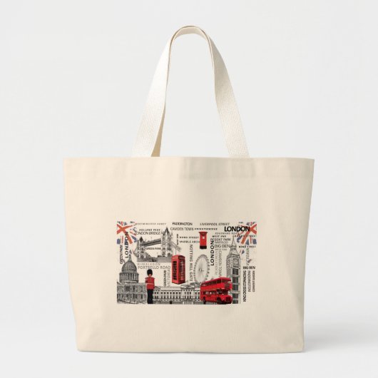 Londen souvenir fuseert.jpg grote tote bag (Voorkant)