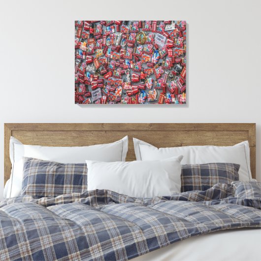 Londen souvenir magneten uitzicht canvas print (Insitu (Slaapkamer))