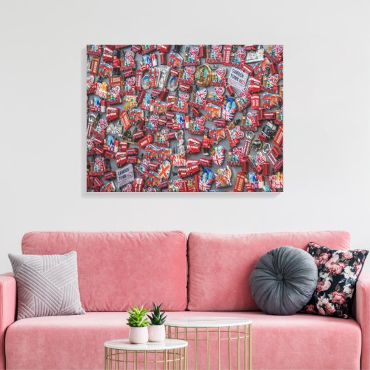 Londen souvenir magneten uitzicht canvas print (Insitu (Woonkamer))