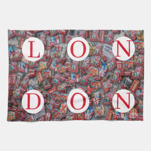 Londen souvenirs magneten uitzicht theedoek