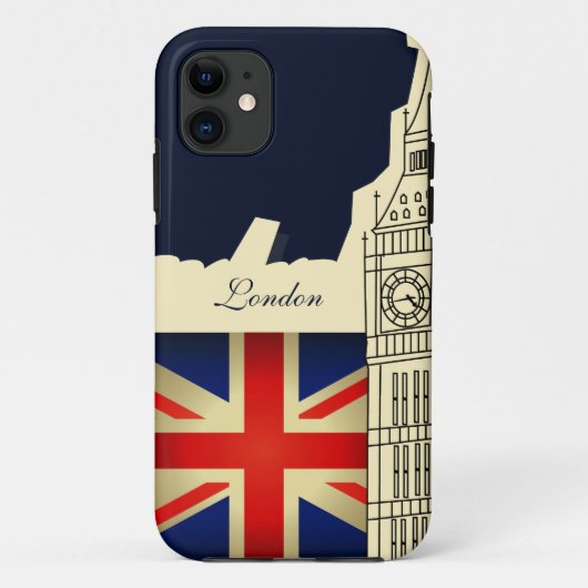 Londen Stad Big Ben Union Jack Vlag Case-Mate iPhone Case (Achterkant)