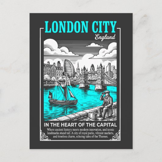 Londen Stad Engeland In het Hart van de Hoofdstad Briefkaart (Voorkant)