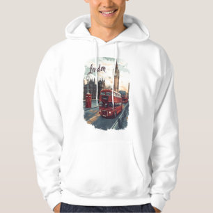 Londen stadsgezicht met dubbeldekkerbus & Big Ben Hoodie