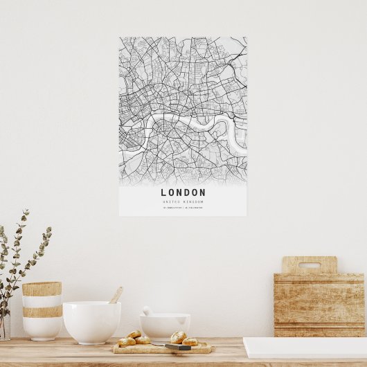 Londen Stadsplattegrond Poster (Keuken)