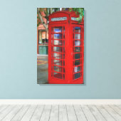 Londen Telefoon Booth Canvas Print (Insitu (Houten vloer))
