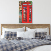 Londen Telefoon Booth Canvas Print (Insitu (Slaapkamer))