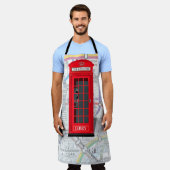 Londen Telefooncel Metrokaart 🇬🇧 Aangepaste naam Schort (Gedragen)