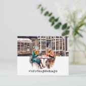 Londen thee tijd met twee dames briefkaart (Staand voorkant)