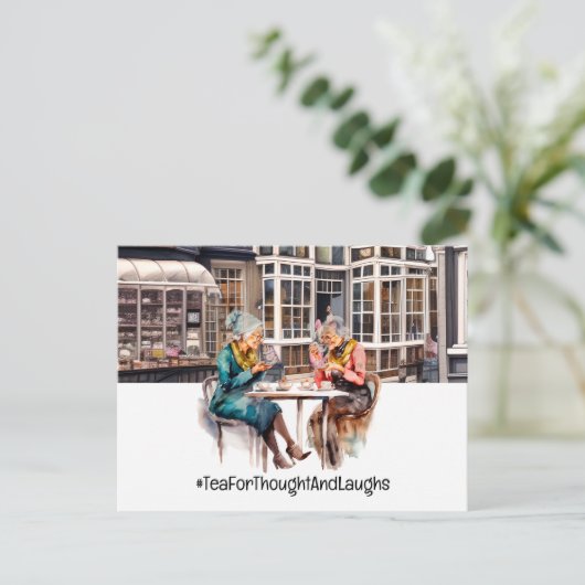 Londen thee tijd met twee dames briefkaart (Staand voorkant)